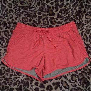 Bright pink with blue inner sport shorts